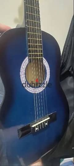 blue guitar with case 0