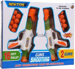 مجموعة مسدسات كرة الرماية مع 16 رصاصة ناعمة من جيني 0