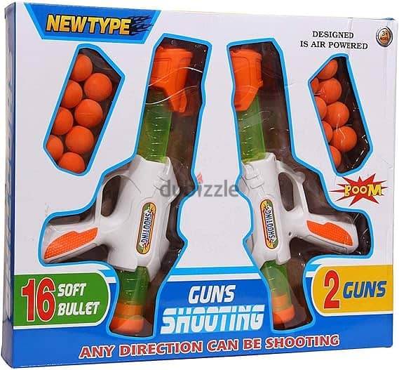 مجموعة مسدسات كرة الرماية مع 16 رصاصة ناعمة من جيني 1