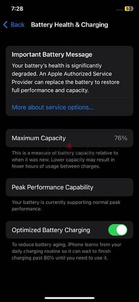 iPhone X  battery health 76% 4