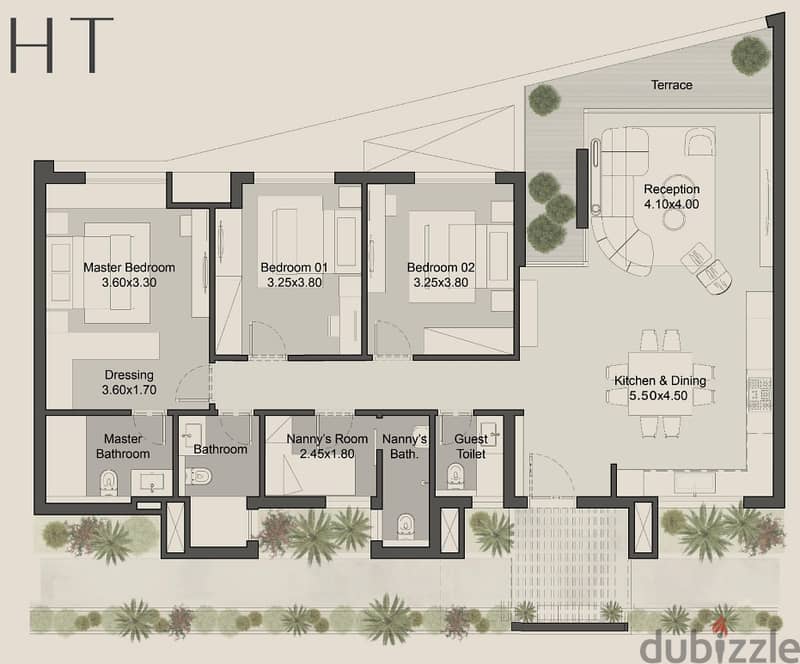 شقة فندقية في هيلز أوف وان، زايد الجديدة موقع متميز جدا160 م 3 غرف نوم  تشطيب كامل بالتكييفات وخزائن المطبخ مخدومة بالكامل 1