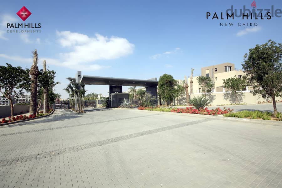 Very Unique Family House Type G, semi-finished, Bahary, 250 sqm + 145 sqm, open space for sale in Palm Hills New Cairo Compound 9
