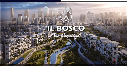 The Administrative Capital, El Bosco Village, apartment 147 SQM located in the center, with a spacious, open garden view, a very distinctive view, 10