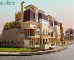 3-storey villa for sale at the price of an apartment, cash price ((7,320,000)) installments over 8 years in Sarai Compound in front of New Cairo City