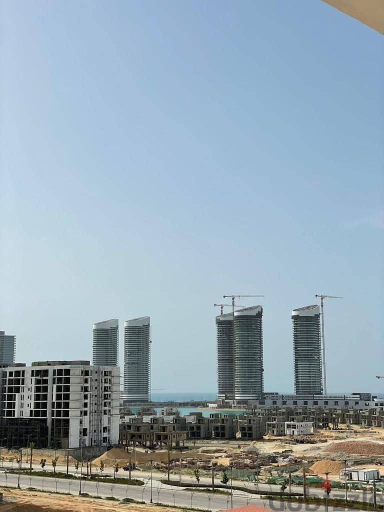 ready to move 238 sqm finished apartment in Mazarine North Coast in Amazing Location and View directly in front of Al Masa Hotel and minutes from New 4