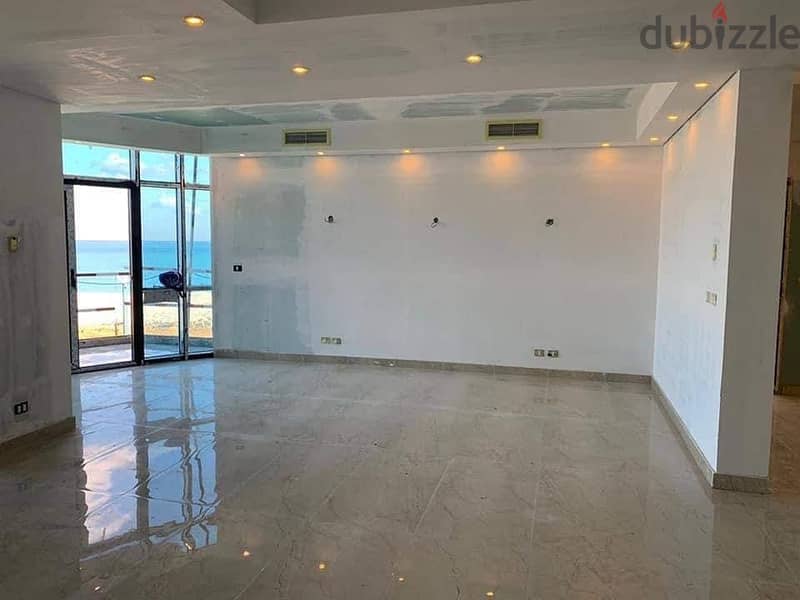 Hotel apartment for sale with a down payment of 2.7 million, wonderful sea view in New Alamein, installment 3