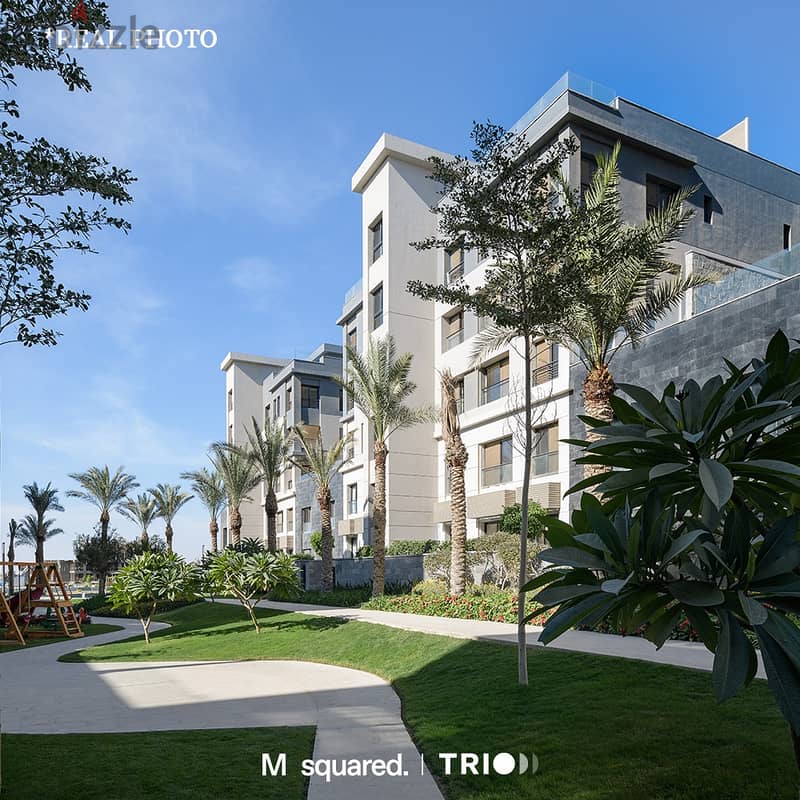 Apartment for sale, 172 M , 3 rooms, finished with a smart home system, in Trio Garden, Fifth Settlement, with the lowest down payment 3