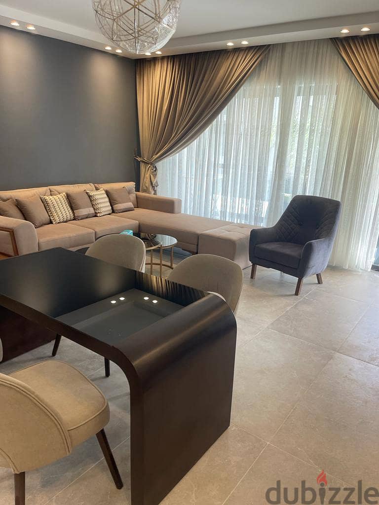 Fully furnished apartment for rent in lake view residence compound new Cairo fifth settlement 1