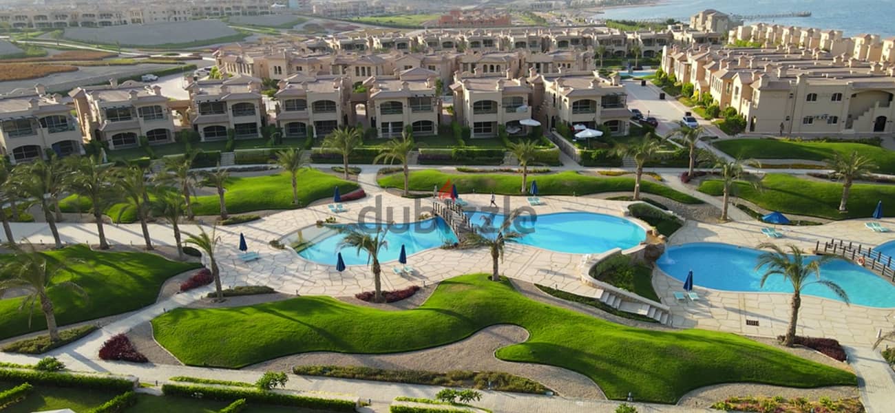 Ready chalet for sale in the heart of Ain Sokhna, with an area of ​​​​150 square meters, fully finished, in La Vista Gardens 2
