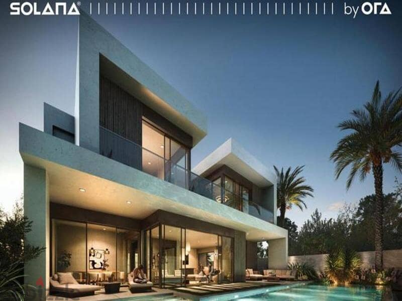 Villa with 10% down payment, finished, with air conditioning, by Naguib Sawiris, in Ora Companies, Solana Compound, Sheikh Zayed, Solana West, New Zay 3