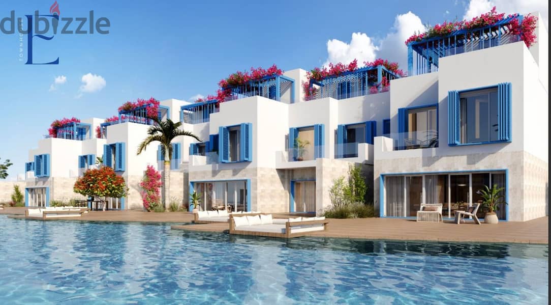 Townhouse with private beach for sale in Naia Bay Ras El Hekma, installments over 9 years. 1