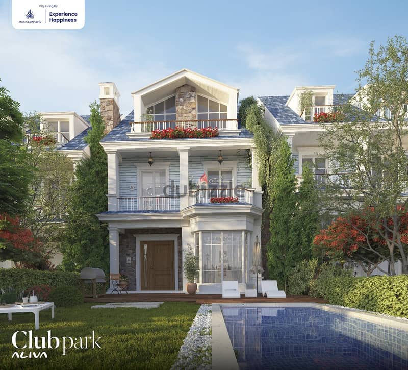 In the best location in New Cairo, Aliva MOUNTAINVIEW Compound, the future, Stand Alone villa, area of ​​285 square meters, with a roof of 56 m 13