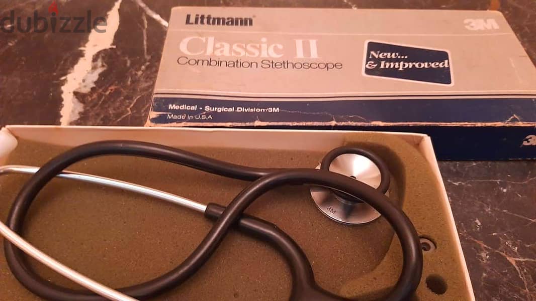 للمتخصصين فقط . سماعة كلاسيك 3M Littmann  Made in USA 28 Inch بالعلبة 2