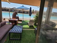 Cabana for rent in Hacienda Bay sedi Abdel Rahman view overlooks sea and lagoon fully conditioned 0