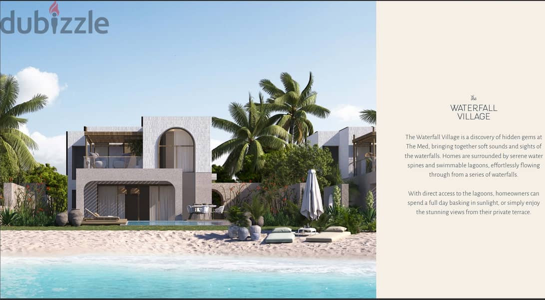 Senior Chalet for sale in The med ras elhekma north coast  prime location Lagoon Penthouse Chalet BUA170 5%DP over 8 yrs 9