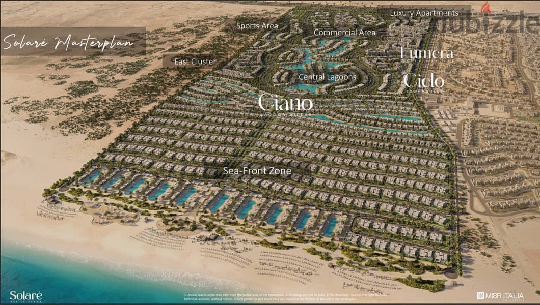 chalet resale in solare , Ras Elhekma last location  on lagoon less than company y 3 million 2 Master bedrooms 107m² delivery 2026 fully finished 9