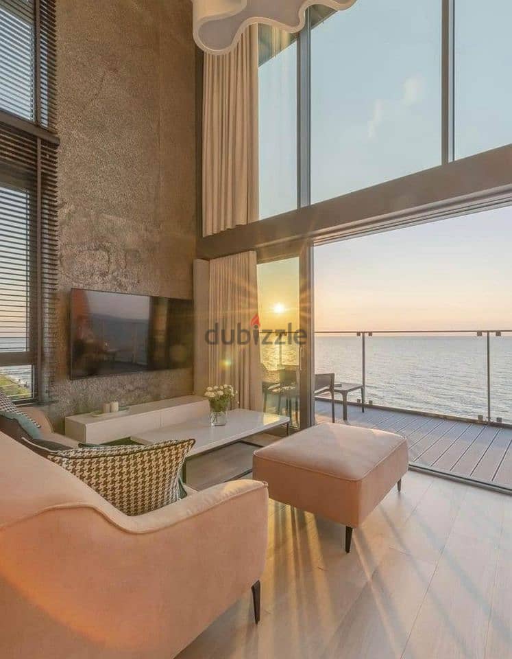 With a 5% down payment, a distinctive apartment for sale, immediate receipt, fully finished, with a fantastic view on the sea and the lagoon in New Al 3