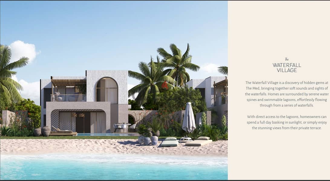 Standalone for sale in The med ras elhekma north coast  prime location lagoon view Two story standalone BUA(g+1) 265m²Land430m² 5%DP over 8 yrs 12