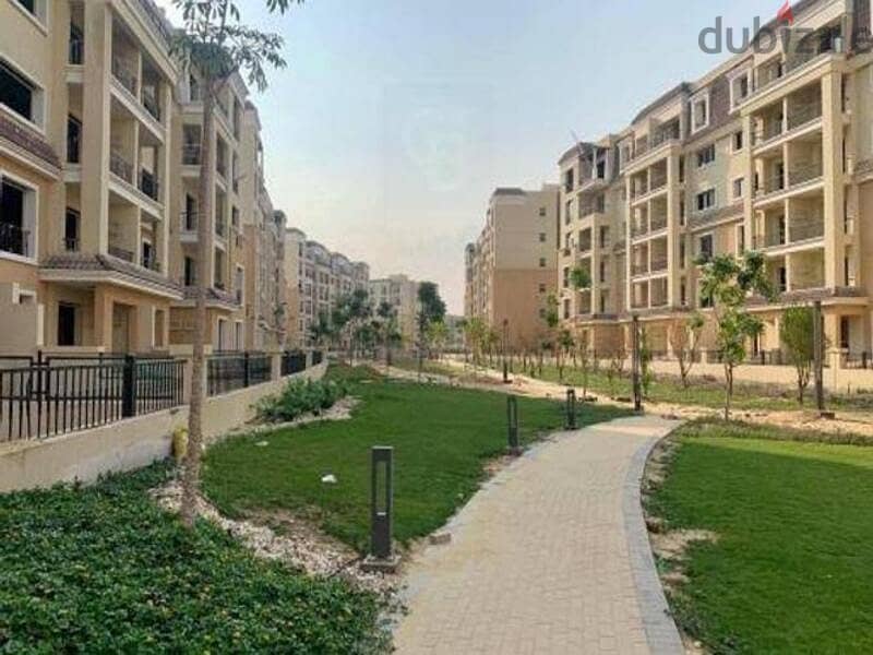 apartment 129 m with garden ready to move finished ,  compound sarai 2