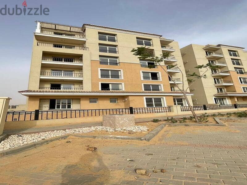 apartment 129 m with garden ready to move finished ,  compound sarai 3