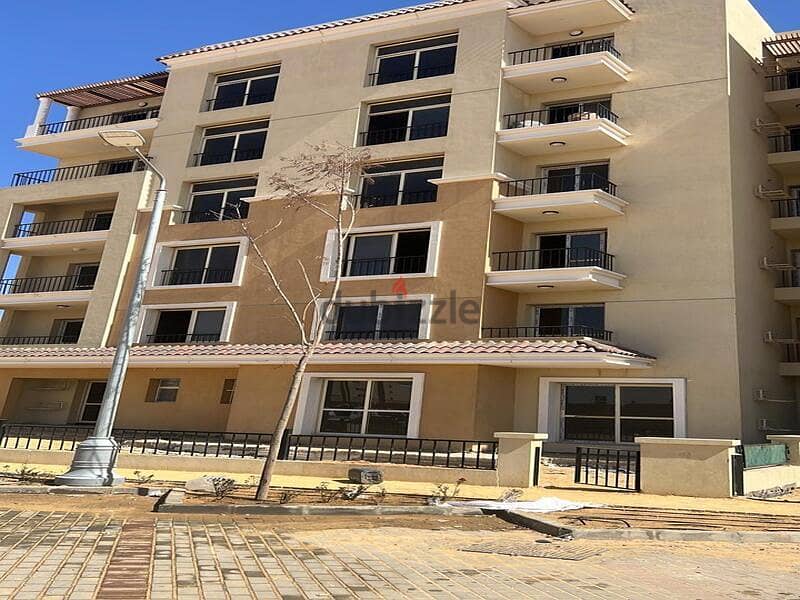 apartment 129 m with garden ready to move finished ,  compound sarai 4