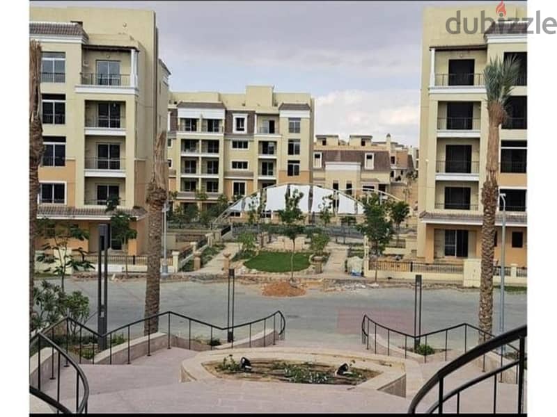 apartment 129 m with garden ready to move finished ,  compound sarai 5
