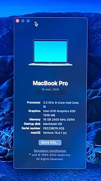Apple Macbook Pro (15-inch, Touch Bar,Intel Core i9, 16Ram, 512SSD) 1