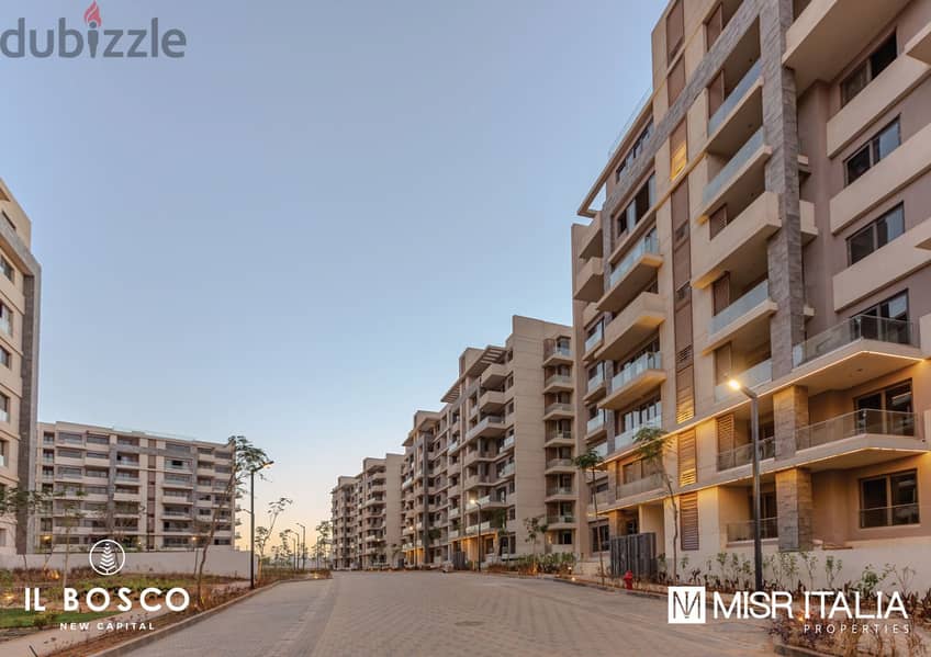 Immediate receipt of apartments of 126 square meters for sale in IL Bosco - El Bosco - New Administrative Capital 4