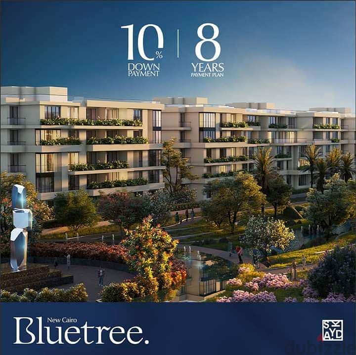 شقه للبيع كورنر 4 غرف بمقدم 10% في التجمع الخامس بلو تري Bluetree 2