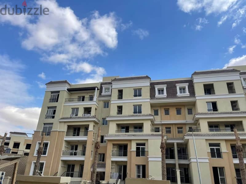 For sale apartment 149 m in a strategic location within the compound on the largest open view in Saray directly in front of Madinaty, Fifth Settlement 2