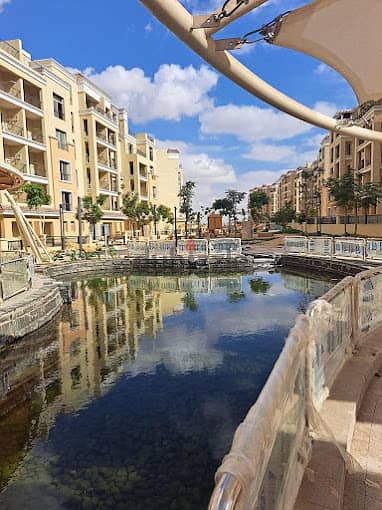 Apartment with garden for sale 142m 3 rooms Sarai New Cairo next to Madinaty 10% down payment and 120% discount on the increase of the down payment 9