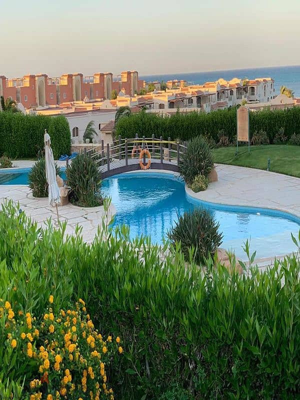 Chalet with garden 3 rooms for sale immediate receipt fully finished ultra super lavista topaz Ain Sokhna Panorama Sea View special discount on cash 23