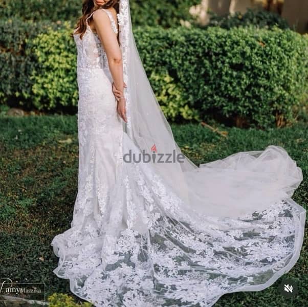 Bridal handmade dress with veil and hair piece 3