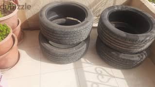 4 continental 225/45/R17 used in good condition for sale 1000 per tyre 0