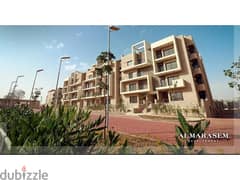 The lowest down payment is for an apartment 132 sqm fully finished with ACs 2 bedrooms   in Al Marasem, Fifth Square, with installments 0