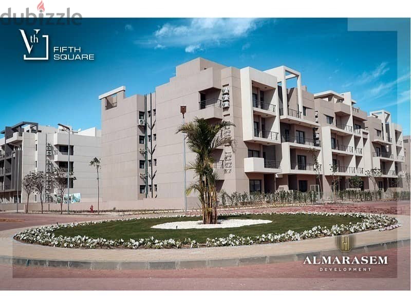 The lowest down payment is for penthouse with a roof 46 sqm ,fully  finished, in a prime location in Al Marasem Fifth Square, with installments. 2