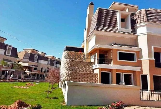 S Villa  for sale in Sarai Compound, 212 sqm (4 bedrooms),cash discount 42% landscape view (10% down payment and installments over 8 years). . . . . . . . . . . 4