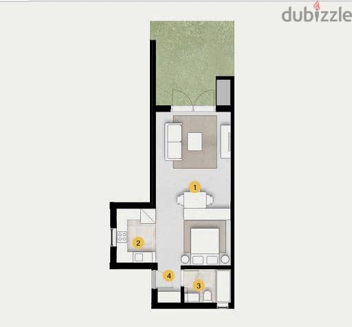 studio with garden  68m  for sale  prime location in zed west 3