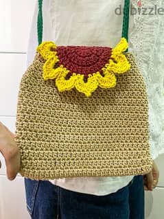 شنطة كتف كروشيه | Sunflower Crochet Bag 0