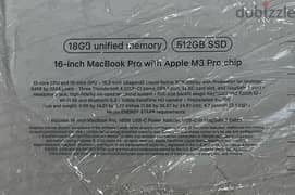 macbook pro m3 16 inch 18 gb 512g new sealed