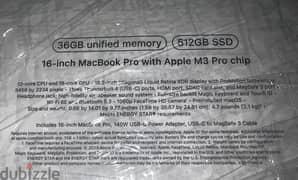 macbook pro m3 16 inch 36gb 512g new sealed 0