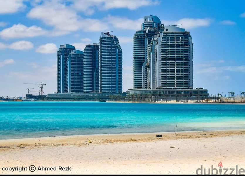 Months received!! Apartment for sale, first row on the sea, fully finished, with hotel services, in Al Alamein Towers, North Coast 4