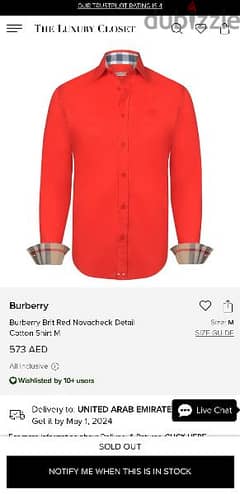 Burberry red shirt xxxl