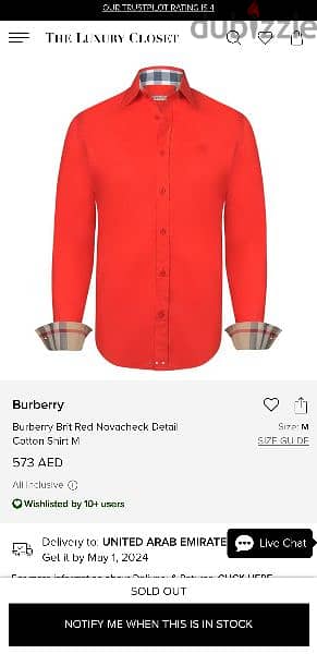 Burberry red shirt xxxl 0