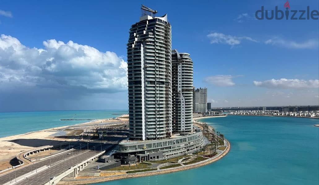 Distinctive 170 sqm apartment for sale, close delivery, panorama view, fully finished (with air conditioners), New Alamein Towers 1