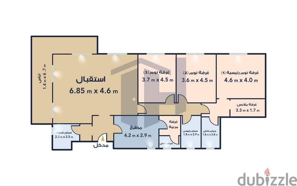 ( Apartment for sale 233 sqm (Palm Hills Alexandria 3