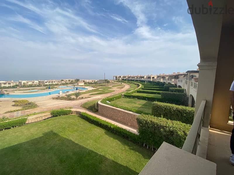 Chalet with garden, 140 sqm, immediate delivery at sea, 3 rooms, fully finished, La Vista Sokhna Compound 3