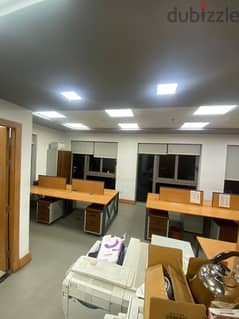 Office for rent 110 meters finished with air conditioners and furnished