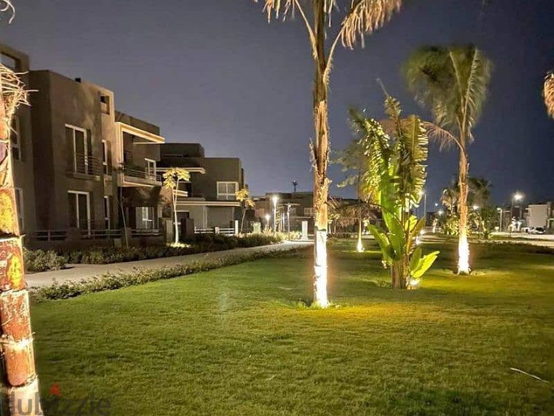 Distinctive 135 meter apartment for sale, fully finished, distinctive view, private garden, in Sheikh Zayed, next to Mountain View and October Plaza 4