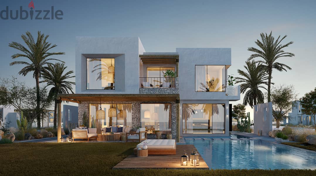 The last villa 355 meters in El Masyaf - Ras El Hekma, 5 rooms directly on the beachfront, with a 10% down payment and installments over 8 years 8